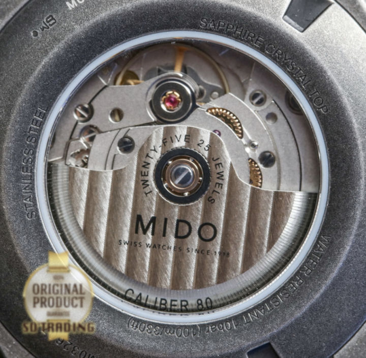mido-multifort-escape-รุ่น-m032-607-36-050-99-black-brown-หน้าปัดสีดำ-สายหนังแท้สีน้ำตาล