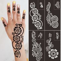 【YF】 Reusable Temporary Henna Tattoo Stencil Hand Arm Sleeve Face Supplies Stencils for Airbrush Painting Template Indian