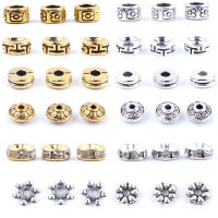 50Pcs Gold สี Rhinestone Rones หลวม Spacer ลูกปัดโลหะลูกปัดคริสตัลสำหรับเครื่องประดับทำ DIY Charm Racelet อุปกรณ์เสริม