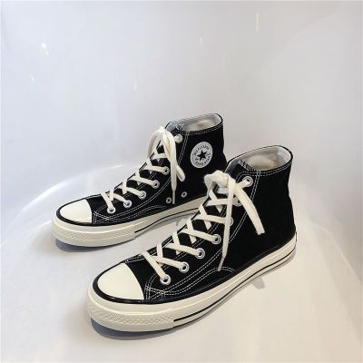 【Ready】🌈 Canvas shoes mens high-top student couple mens shoes trendy all-match cloth shoes spring and summer sneakers breathable Korean shoes board shoes