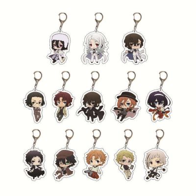 Japan Cartoon Anime Bungo Stray Dogs Keychain Acrylic Double Sided Transparent key Chain Ring Accessories Jewelry For Fans Gift Key Chains