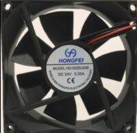 2022 ☆ HD-9225U24B DC24V 0.35A 2สายเดิม HONGFEI 92X92X25 Axial Fan