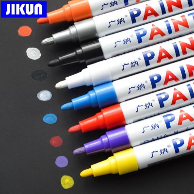 Paint Maker Pen- JIKUN 12pcs Car Paint Touch Up Tyre Graffiti Waterproof Oil Base Permanent Marker Pens For Metal Wood etc