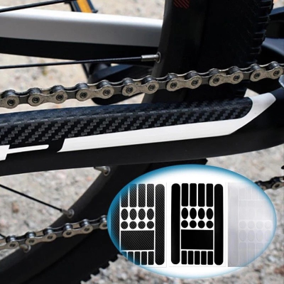 สติกเกอร์ป้องกันโซ่จักรยานกรอบพับฟิล์มป้องกันป้องกันรอยขีดข่วน Mountain Bike Care Chain สติกเกอร์คาร์บอนไฟเบอร์ PVC-Shop5798325