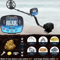 【LZ】❉❈◕  Md910b detector de metais subterrâneo profundidade profissional 2.5m busca localizador ouro detecção tesouro pinpointer à prova dwaterproof água