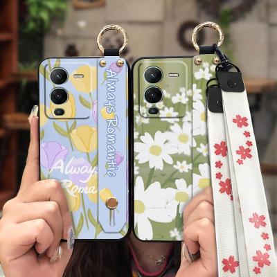 Durable sunflower Phone Case For VIVO S15 5G Anti-dust Silicone cartoon Back Cover Lanyard armor case Original ring