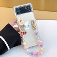 เชือกแขวนด้วยมือเคสนุ่มเหมาะสำหรับ Samsung Zflip3เคสโทรศัพท์มือถือถุงลมนิรภัยกันตก Galaxy Zflip5g เคสป้องกันน่ารัก