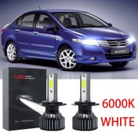 สำหรับ Honda City 2008ถึง2013-2PC ไฟหน้ารถยนต์ LED หลอดไฟ12V-24V 6000K สีขาว