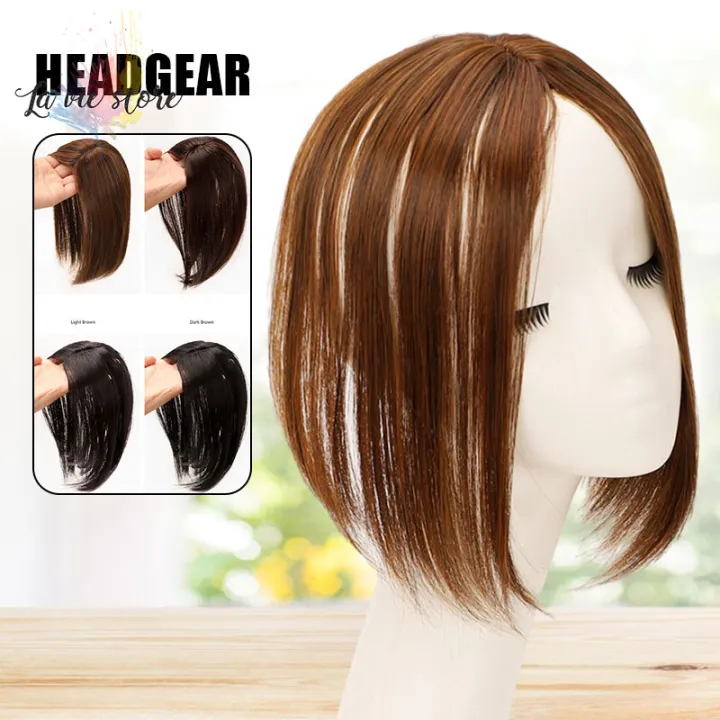 La vis] Clips-On Short Hair Wig For Female Head Top Replacement Blocks  Effectively Covering Sparse & Gray Hair | Lazada PH