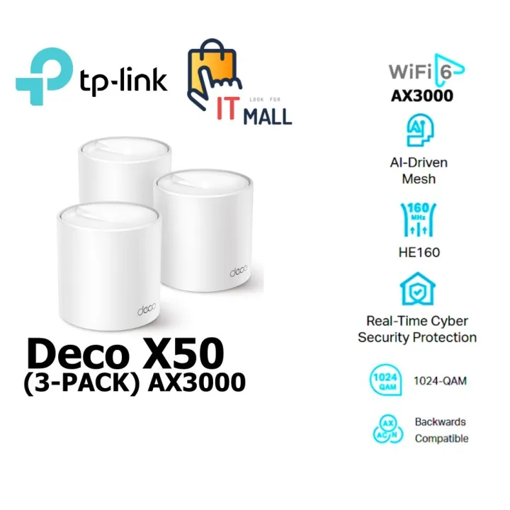 TP-Link Deco X50 (3-PACK) AX3000 Whole Home Mesh WiFi 6 System รับ ...