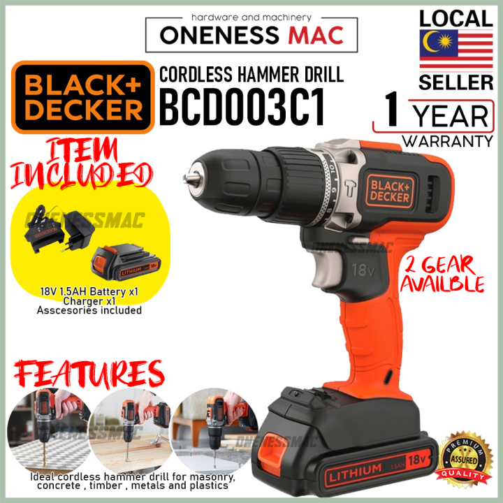 Borhammer Black & Decker BCD900D1S-QW; 1,2 J; SDS-plus; 18 V; 1x2,0 Ah