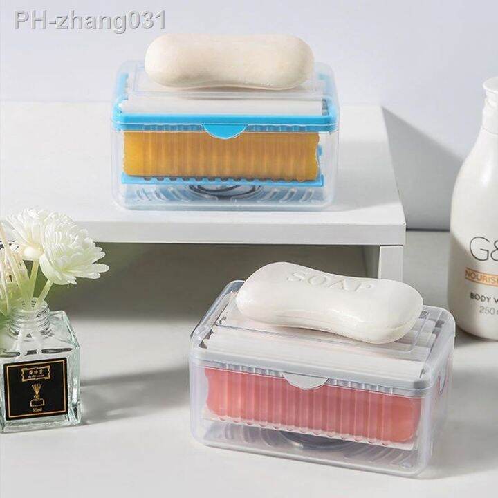 soap-bubble-box-roller-type-soap-dish-holder-for-bathroom-toliet-soap-box-plastic-storage-container-with-cover-bathroom-gadgets