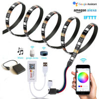 TUYA wifi Led Strip Light RGB 5050 SMD 5V ริบบิ้นแบบยืดหยุ่นเทป USB/4AA แบตเตอรี่ Led Stripe โคมไฟ wi Fi โทรศัพท์ TV Backlight 1-5m-asferttyre