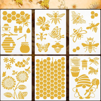 6 ชิ้น Sunflower Bee ลายฉลุ DIY Layering เฟอร์นิเจอร์ชั้นผนังภาพวาดสมุดภาพสี Embossing Decora แม่แบบ 20.4*29.7 ซม.-muya522538