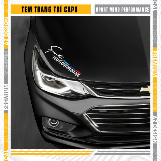 Tem capo ô tô chủ đề sport mind mperformance cp03 decal xe ô tô cao cấp - ảnh sản phẩm 4