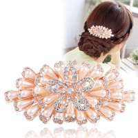 Korean version of rhinestone pearl large plate hairpin new elegant womens hair accessories