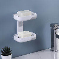 Non Perforated Soap Box Toilet Drainage Wall Hanging Bathroom Storage Basket Suction Cup Double-layer Drawer Home Cleaning