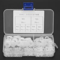 350Pcs M2/M2.5/M3/M4/M5/M6/M8 White Nylon Flat Washer Gasket Plane Spacer Backup Joint O Assortment Kit With Storage Box