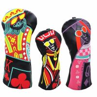 ⊕ Golf Club Wood Headcovers Driver Fairway Woods Hybrid Cover Golf club head protective sleeve Character embroidery