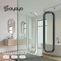 ﹉ Sayayo 10/14/18 Inch Shower Door Handles Stainless Steel Two-Way Square Tubular Glass Door Handle Brushed/Black For3-15mm glass