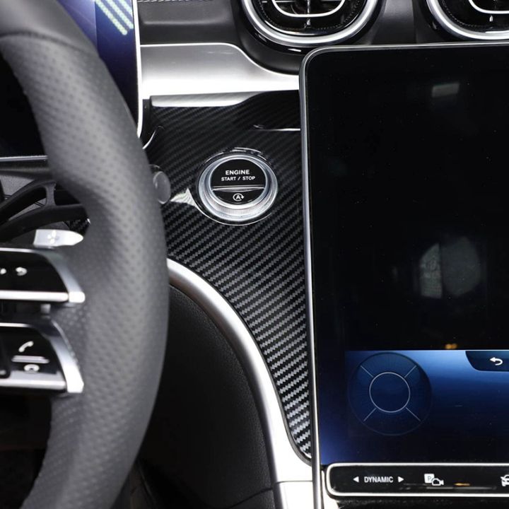 center-console-dashboard-panel-trim-for-c-class-w206-c200-c300-2022-accessories-abs-carbon-fiber