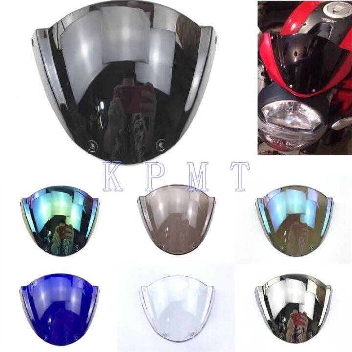 กระจกบังลม796สำหรับ-ducati-monster-795-696-659-1100s-m1100-evo-racers-กระจกบังลมหน้าฟองน้ำสองชั้น