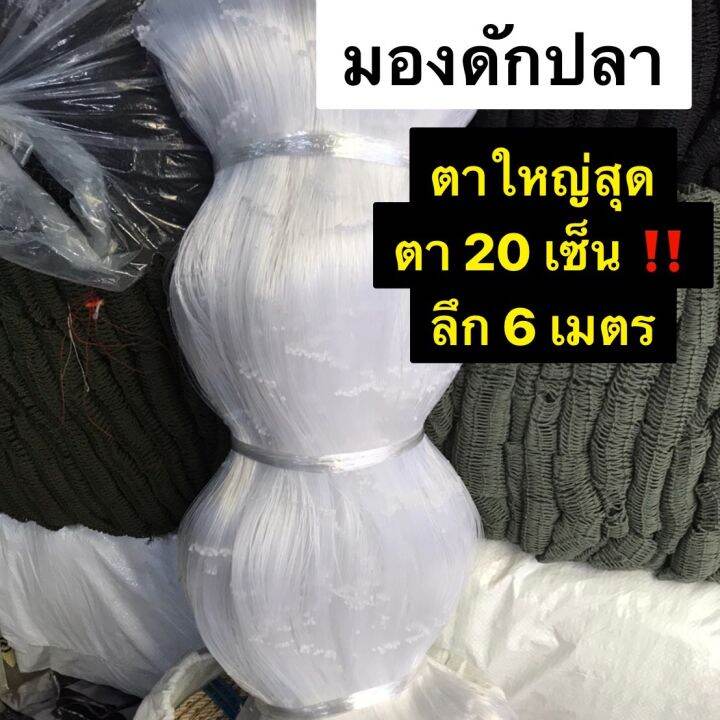 มองปลาสวาย-ข่ายดักปลาใหญ่สุดตา-20-เซ็น-ลึก-6-เมตร-ป้าย-180-เมตร