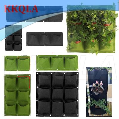 QKKQLA 2/4/9 Pockets Vertical Garden Grow Bags Plant Wall Hanging Planting Pots Grow Planter Vegetable Gardening Supplies