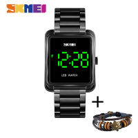 SKMEI LED Touch Screen Mens Digital Watch Simple Style 30M Waterproof Stainless Steel Electronic Men Wristwatches relogios 1505