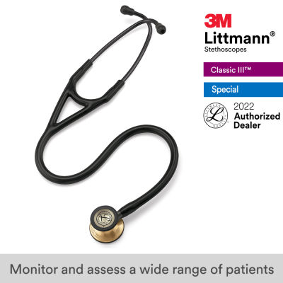 3M Littmann Cardiology IV Stethoscope, 27 inch, #6164 ( Black Tube, Brass-Finish Chestpiece, Stainless Stem and Eartubes)