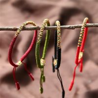 กำไลเชือกนำโชคผ้าฝ้ายถักลายสำหรับกำไลมิตรภาพทำมือสตรีและบุรุษชาวทิเบตมาใหม่ล่าสุด