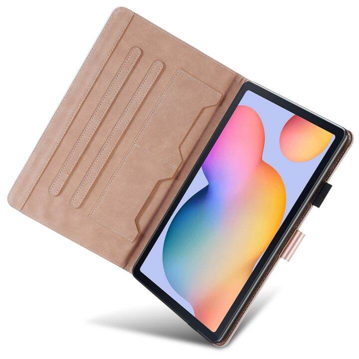 เคสหนัง-pu-แบบพับได้พร้อมช่องใส่บัตรสําหรับ-samsung-galaxy-tab-s6-lite-10-4-นิ้ว-sm-p610-sm-p615