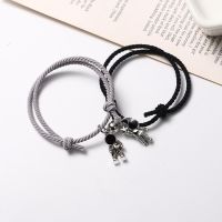 2Pcs/Set Couple Bangles Spaceman Men Hand Rope Chain Jewelry Gifts