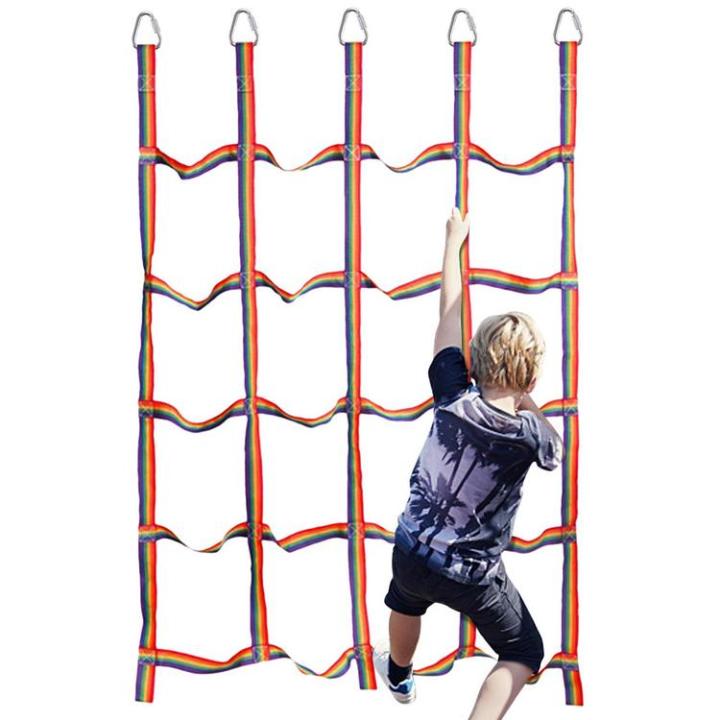 cargo-climbing-net-rainbow-webbing-net-for-kids-webbing-ladder-high-strength-57x72-8inch-obstacle-cargo-fitness-for-kids-jungle-gyms-handsome