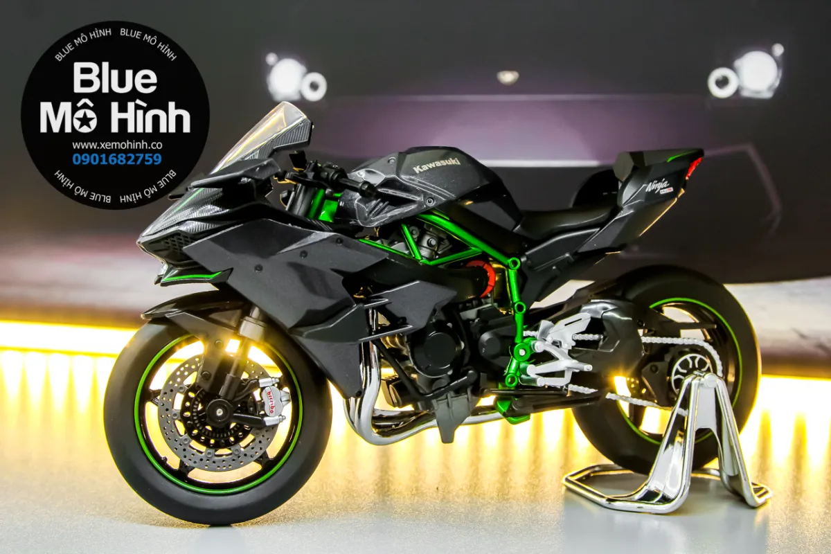Xe mô hình mô tô Kawasaki Ninja H2R H2 phiên bản sáng đèn 1:9 ...