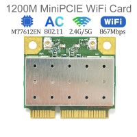 1200M Mediatek MT7612EN 2.4G/5G 802.11AC อะแดปเตอร์ Mini PCIE การ์ดเครือข่าย WIFI สำหรับ Linux/