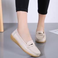 รองเท้าหนัง Slip On Perempuan ส้นเตี้ยหนังแท้สำหรับสตรีขนาด35-44รองเท้าหนังโลฟเฟอร์ฤดูใบไม้ผลิฤดูใบไม้ร่วงรองเท้าลำลองรองเท้าคุณแม่