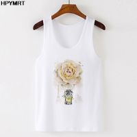 [A LIKE] ผู้หญิงเซ็กซี่39; S WhiteTops Ladiesflowers PrintVest เสื้อแขนกุด Tee หญิง O คอ NewCamisole