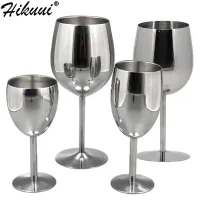 2Pcs Wine Glasses Stainless Steel 188 Metal Wineglass Bar Wine Glass Champagne Cocktail Drinking Cup Charms Party Supplies