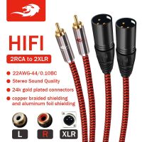 Golley LION Dual RCA Male to 2 XLR สายสัญญาณเสียงแจ็ค สําหรับมิกเซอร์คอนโซลขยายเสียงลําโพงโฮมเธียเตอร์