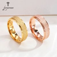 Letdiffery 6mm Rings Matte Couple for Lovers Engagement Gifts