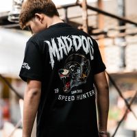 เสื้อเลือกตั้ง Maddogstreet ® เสี้อยืด ลาย รุ่น หมาป่า แขนสั้น เสื้อยืดผู้ชาย S-5XL