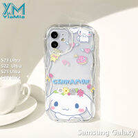 YiaMia เคสโทรศัพท์แฟชั่นสำหรับ Samsung Galaxy S23 S22พิเศษ S30พิเศษเคสลายการ์ตูน Cinnamoroll ลาย3D ขอบหยักกรอบหลังซิลิโคนแบบนิ่มสุดน่ารัก