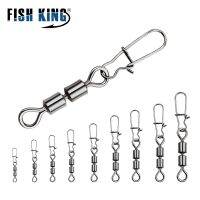 ✠△ FTK 3/0 -14 Pike Fishing Accessories Connector Pin Bearing Rolling Swivel Stainless Steel Snap Fishhook Lure Swivels Tackle