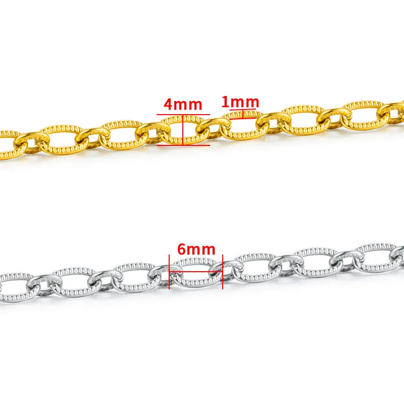 New Stainless Steel Chain For Jewelry Making Men Women Bracelets DIY Charm  Pig Nose Rolo Link