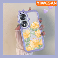 YIWESAN เคสเคสสำหรับ Honor 70 5G ลายการ์ตูนดอกทิวลิปเคสมือถือโปร่งใสกันกระแทกนิ่มที่สร้างสรรค์รูปสัตว์ประหลาดน้อยน่ารักปลอกซิลิโคนใสสำหรับป้องกัน