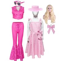 New Hot Movie Barbi Halloween Girls Pink Barbi Role Play Children Cosplay Costume Fashion Clothing Dress