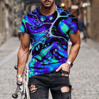 Mens t shirts Colorful Pigment T-shirt For Men 3D Print Rainbow Tie Dye T Shirt Pattern Top Graphic Splash Paint Tees