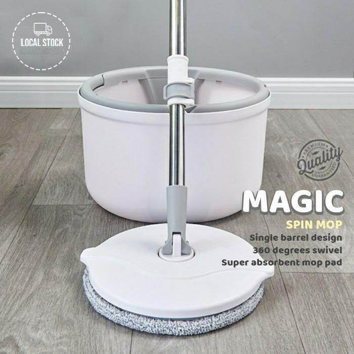 MAGIC SPIN swivel mop floor mop with bucket 2L With Extra pads White