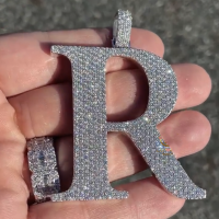 JEWE Custom Iced Out จี้เริ่มต้น Vs Moissanite Diamond Charms 925เงินจริง Gold Plated สร้อยคอ Hip Hop ผู้ชายเครื่องประดับ ~